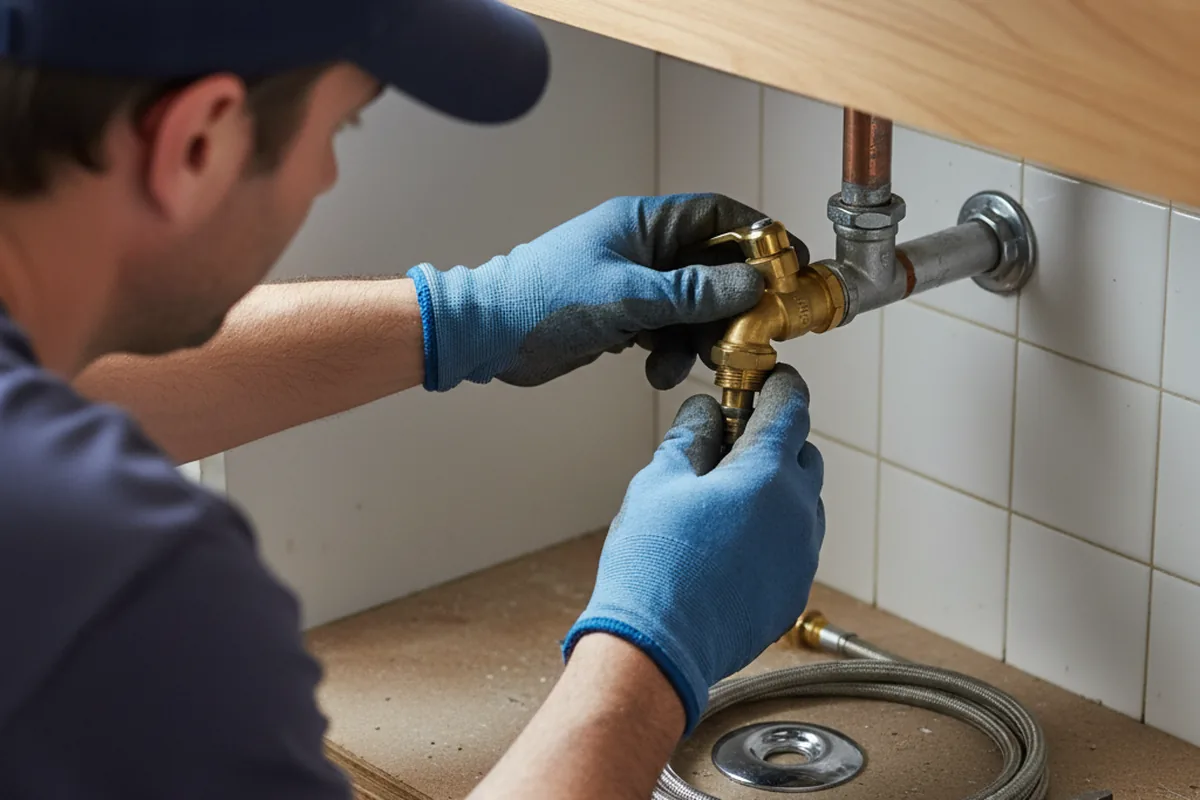 Shutoff valve and fitting work during Well Pump Repair in Spirit Lake